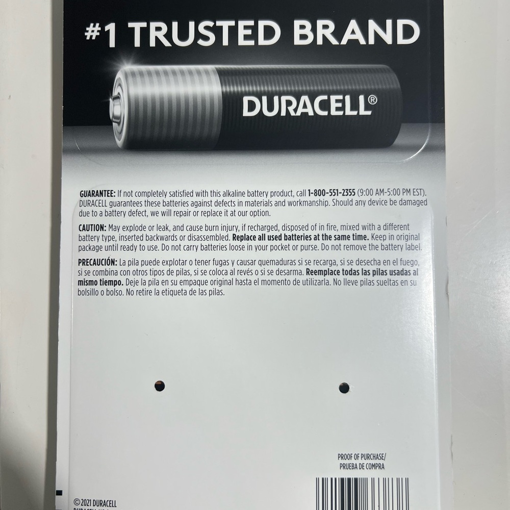 Duracell Black and Silver Alkaline Battery